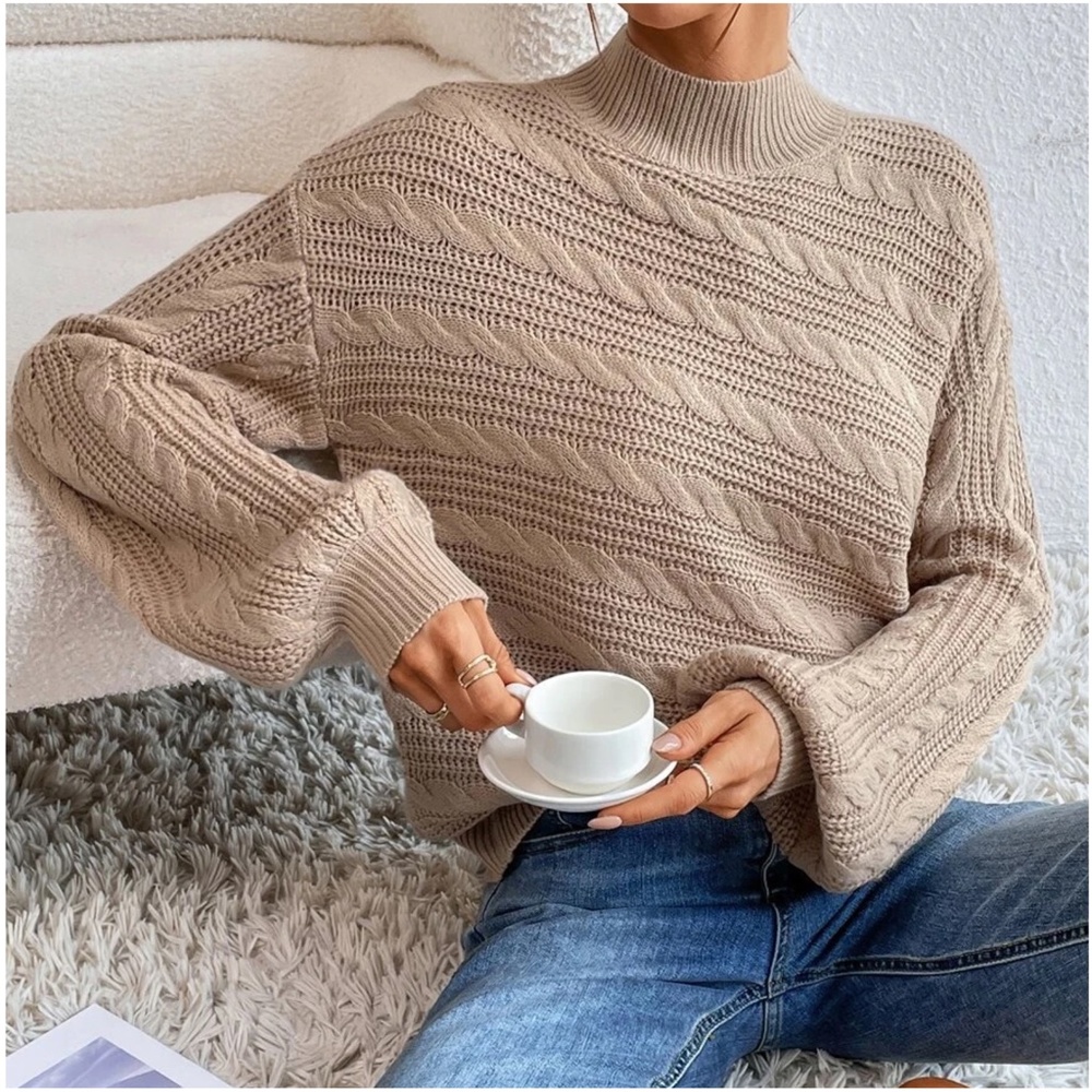 Cozy Chunky Knit Oversized Sweater Top - Picture 2 of 6